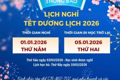 THÔNG BÁO LỊCH NGHỈ TẾT DƯƠNG LỊCH 2026 – TRƯỜNG MN NGHĨA SƠN – XÃ NGHĨA SƠN – TỈNH NINH BÌNH